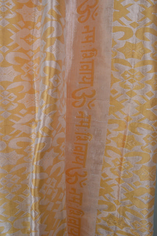 Buy yellow OM Namah Shivay Handwoven Silk Shawl