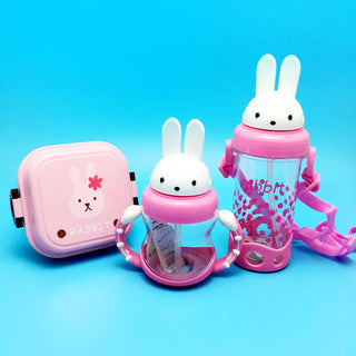 Buy pink-rabbit-set Baby Feeding Infants Spill-Proof Tableware With Bottle
