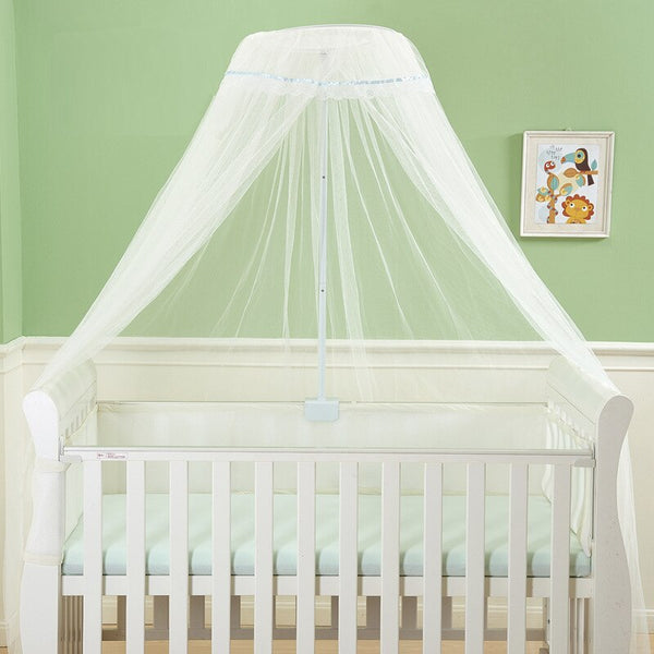 Summer 0-3 Years Baby Bed Crib Netting Hung Dome Mosquito Net With Holder Self-Stand Hanging Net Curtain Kids Infant Bed Canopy