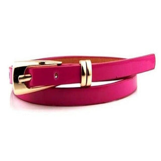 Buy rose-red Candy Colors Leather Belt