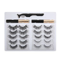 10 Pairs Magnetic Eyelashes Set With Eyeliner Makeup Set Easy To Apply