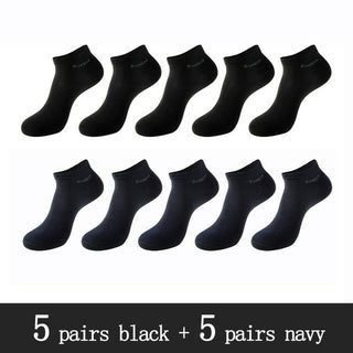 Buy 5-black-5-navy 10 Pairs / Pack Men&#39;s Bamboo Fiber Socks Short High Quality New Casual