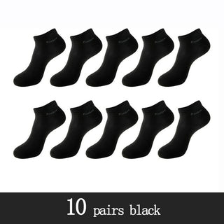 Buy 10-pairs-black 10 Pairs / Pack Men&#39;s Bamboo Fiber Socks Short High Quality New Casual