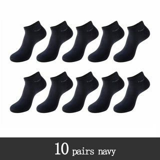 Buy 10-pairs-navy 10 Pairs / Pack Men&#39;s Bamboo Fiber Socks Short High Quality New Casual