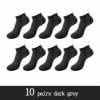 Buy 10-pairs-dark-grey 10 Pairs / Pack Men&#39;s Bamboo Fiber Socks Short High Quality New Casual