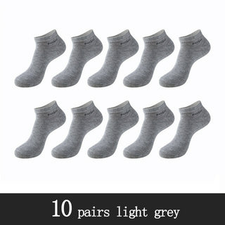 Buy 10-pairs-light-grey 10 Pairs / Pack Men&#39;s Bamboo Fiber Socks Short High Quality New Casual