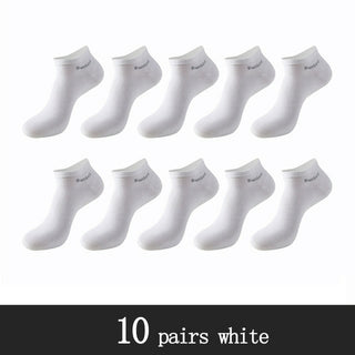 Buy 10-pairs-white 10 Pairs / Pack Men&#39;s Bamboo Fiber Socks Short High Quality New Casual