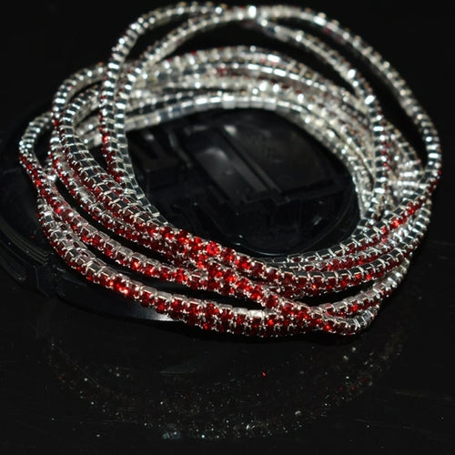 10 Pieces of Ladies Transparent Shiny Crystal Bracelet 27 Colors Full