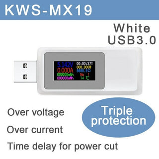 Buy white 10 in 1 Digital Dispay 4 30V DC USB Tester Current Voltage Charger
