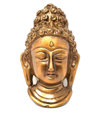 Buddha Solid Brass Mask and Wall Hanging 3.75"