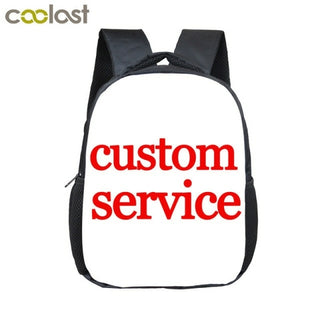 Buy beige 12 inch Customize Your Logo Name Image Toddlers Backpack Cartoon