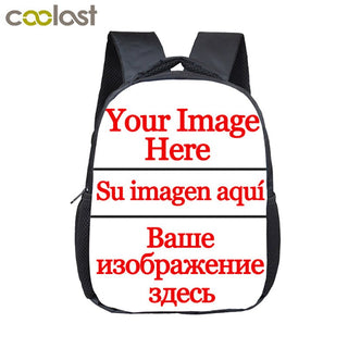 12 inch Customize Your Logo Name Image Toddlers Backpack Cartoon