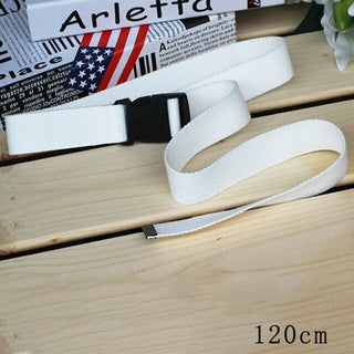 Buy white 120cm Casual Fashion Black Canvas Belt