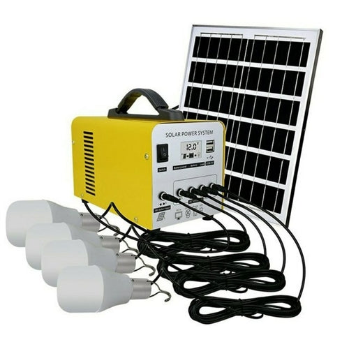12V USB Solar Power Panel Solar Charger with LED Bulbs Home System