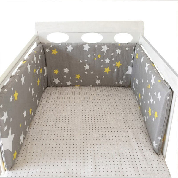 Nordic Stars Design Baby Bed Thicken Bumpers One-Piece Crib Around Cushion Cot Protector Pillows Newborns Room Decor
