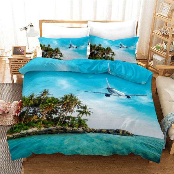 Wishstar 3D Bed Linen Airplane Digital Print