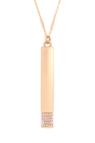 Buy matte-gold-white Myn1375 - Bar Pendant Necklace