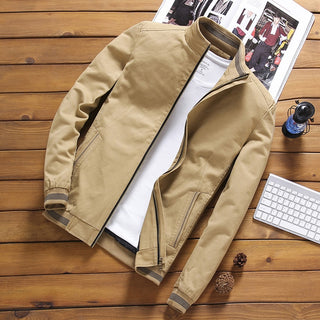 Buy thin-dark-khaki Fleece Jackets Mens Plus Size Casual Jacket