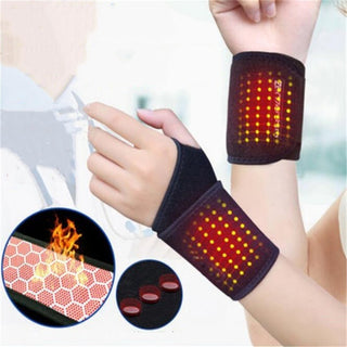 1Pair Black Tourmaline Self Heating Wrist Brace Arthritis Pain Relief