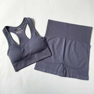 Buy bra-shorts-gray 2/3/4PCS Seamless Women Yoga Set Workout Sportswear Gym Clothes