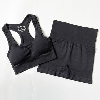 Buy bra-shorts-black 2/3/4PCS Seamless Women Yoga Set Workout Sportswear Gym Clothes