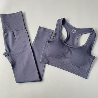 Buy bra-pants-gray 2/3/4PCS Seamless Women Yoga Set Workout Sportswear Gym Clothes