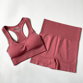 Buy bra-shorts-red 2/3/4PCS Seamless Women Yoga Set Workout Sportswear Gym Clothes