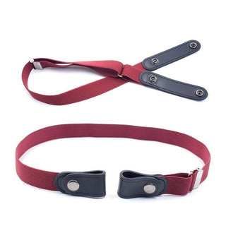 Buy wine-red 20 Styles Buckle Free Waist Belt For Jeans Pants,No Buckle Stretch
