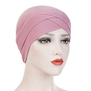 Buy plum 2020 Women New Large Flower Stretch Scarf Hat Ladies Elegant Fashion