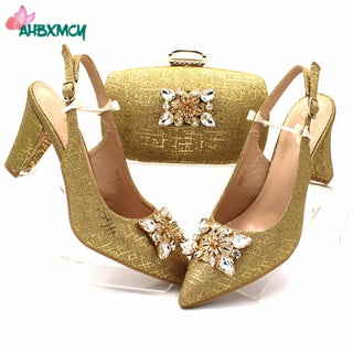 Buy gold INS Shoes and Bag
