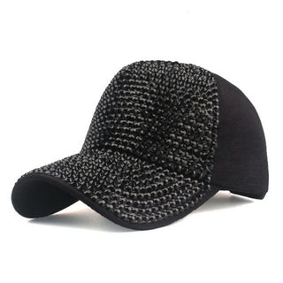 Buy black 2021 New Women Baseball Hats Hats Shiny Rhinestone Fashion Casual