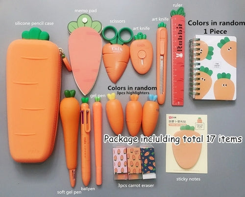 Creative Carrot Series Silicone Soft Pencil Case