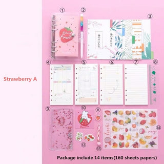 Buy strawberry-a Kawaii Bling Bling Cherry Blossoms A6 Loose Leaf Diary