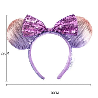 Buy dark-pink 2022 Disney Mickey Ears Headband Firework Headband with Castle Peter