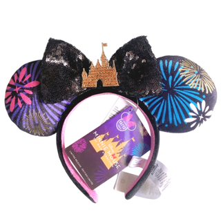 Buy white 2022 Disney Mickey Ears Headband Firework Headband with Castle Peter