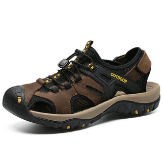 Buy blue 2022 Men Summer Sandals Leather Male Summer Shoes for Men Fisherman