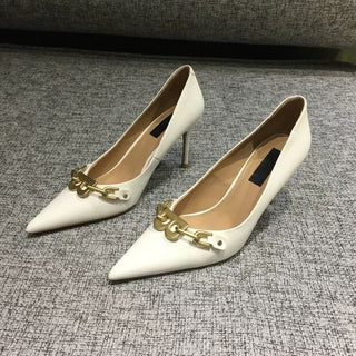 2022 NEW Women High Heel Pumps Pointed Toe Genuine Leather Party Shoes