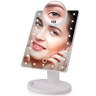 Buy white 22 LED Lights Touch Screen Makeup Mirror