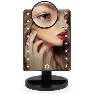 Buy black 22 LED Lights Touch Screen Makeup Mirror