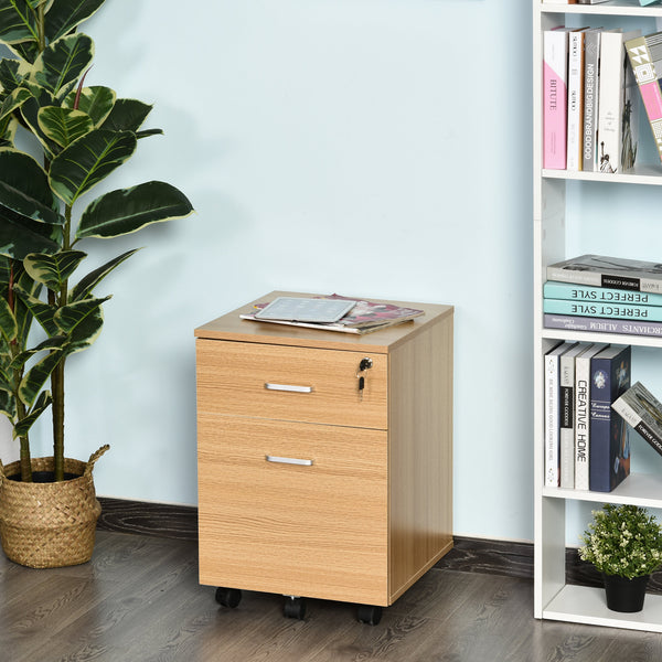 Vinsetto 2 Drawer Filing Cabinet Home Office Mobile File Storage