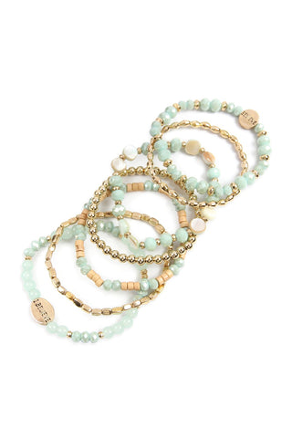 Buy mint &quot;I Believe&quot; Charm Mix Beads Bracelet