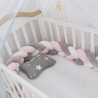 Buy gray-white-pink 3M Baby Bed Bumper Braid