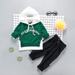 Buy green Hooded+Pant 2pcs Outfit Suit Boys Clothing Sets
