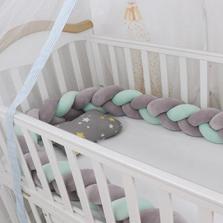 Buy gray-gray-mint 3M Baby Bed Bumper Braid