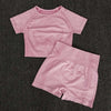 pink shorts set