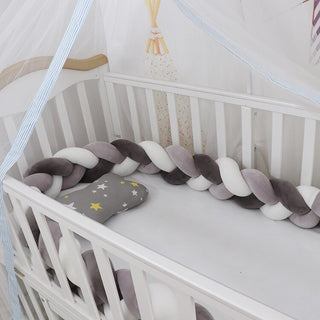 Buy gray-white-dark-gray 3M Baby Bed Bumper Braid