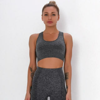Buy beige 2pcs/set Vital Sport Suit Yoga Set Women vest bra Gym Workout Long