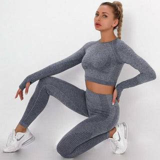Buy black 2pcs/set Vital Sport Suit Yoga Set Women vest bra Gym Workout Long