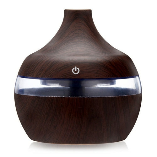 300ml Aromatherapy Essential Aroma Oil Diffuser Humidifier Wood Grain