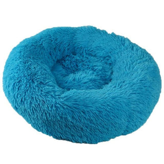 Buy blue Pet Dog Bed Comfortable Donut Cuddler Round Dog Kennel Ultra Soft